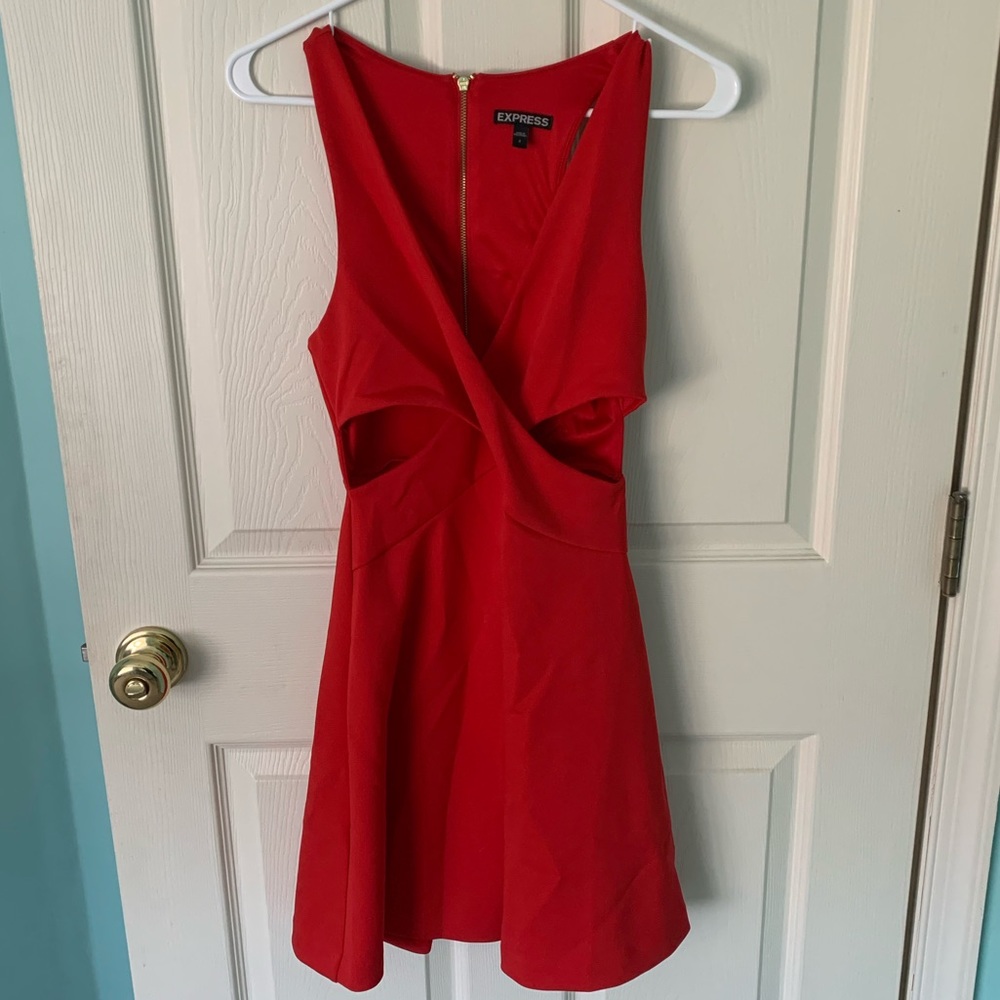 Red mini dress